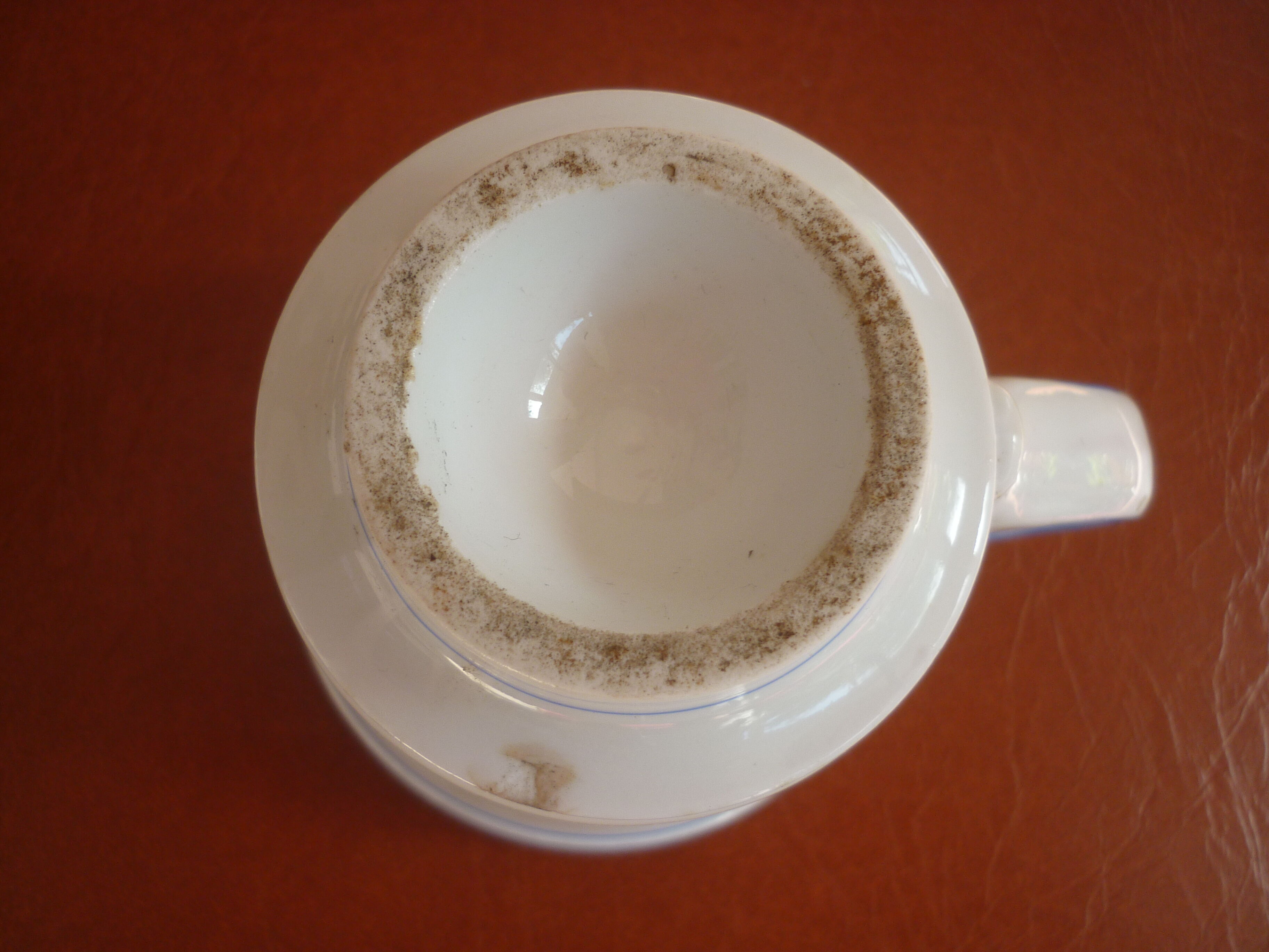 Old cup brulot porcelain blue liseres