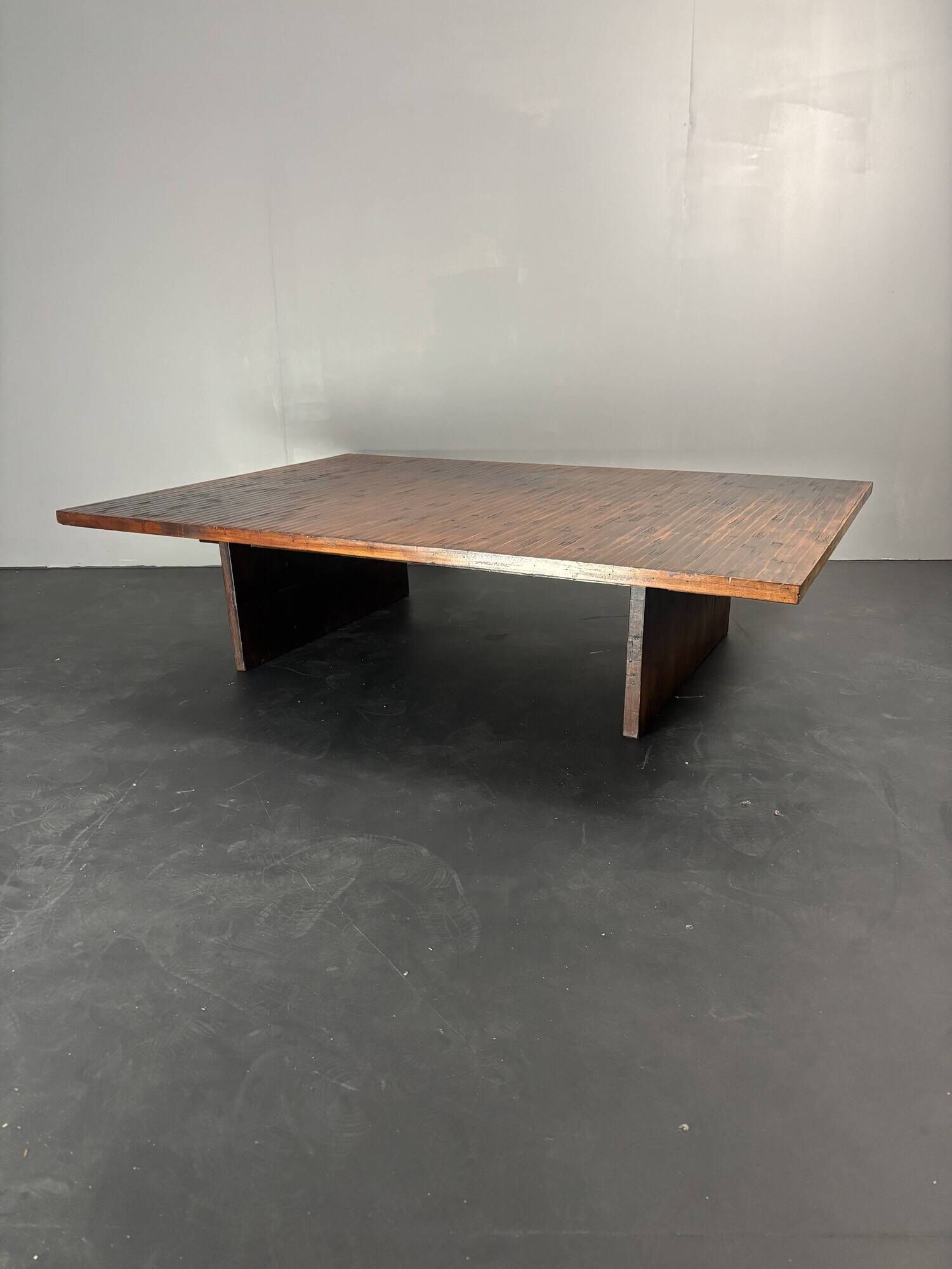 Low Japandi bamboo wabi sabi coffee table by Axel Vervoordt, Belgium 1980s