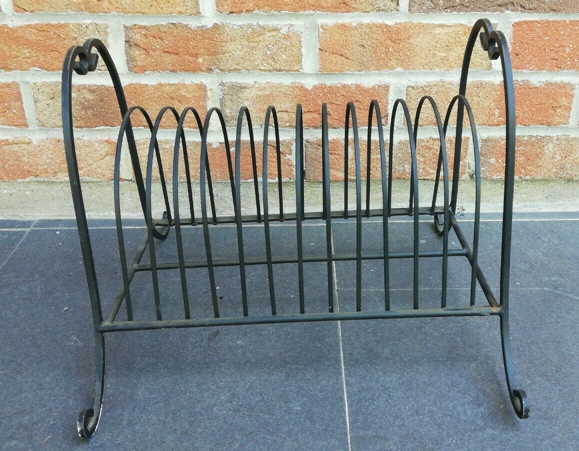 Vintage wrought iron magazine holder