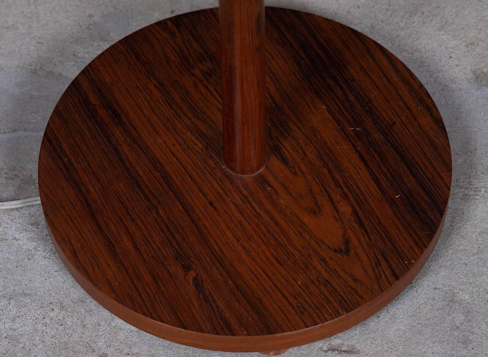 Mid-Century Floor Lamp in Rosewood and Brass, Denmark, 1960s
