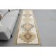 1970s Turkish Hand-Knotted Wool Cotton White Runner Rug 92x322