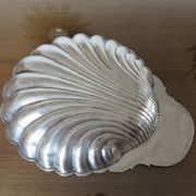 Set of 2 dishes shell christofle floret France in silver metal