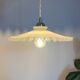 Vintage 1950s entirely white serrated opaline pendant light