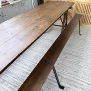 XXL trestle farm table 4m and its benches