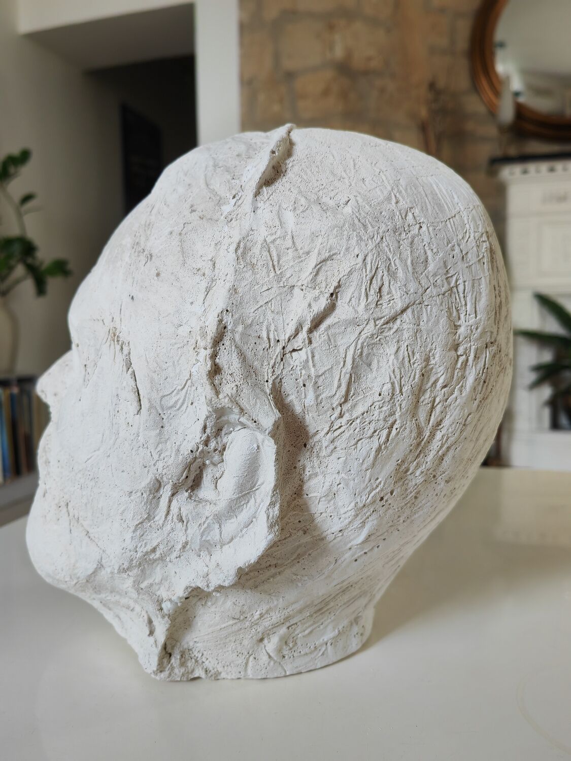 Signed plaster head
