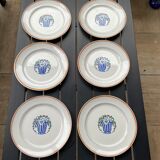 6 dessert plates, model 1930, boch la louvière