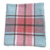 Nappe rectangle lignes bleu lagon et corail