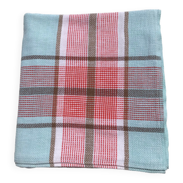 Rectangle tablecloth blue lines lagoon and coral