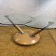 Vintage Tokyo Twist Swivel Coffee Table – Extendable Glass Top Stylish