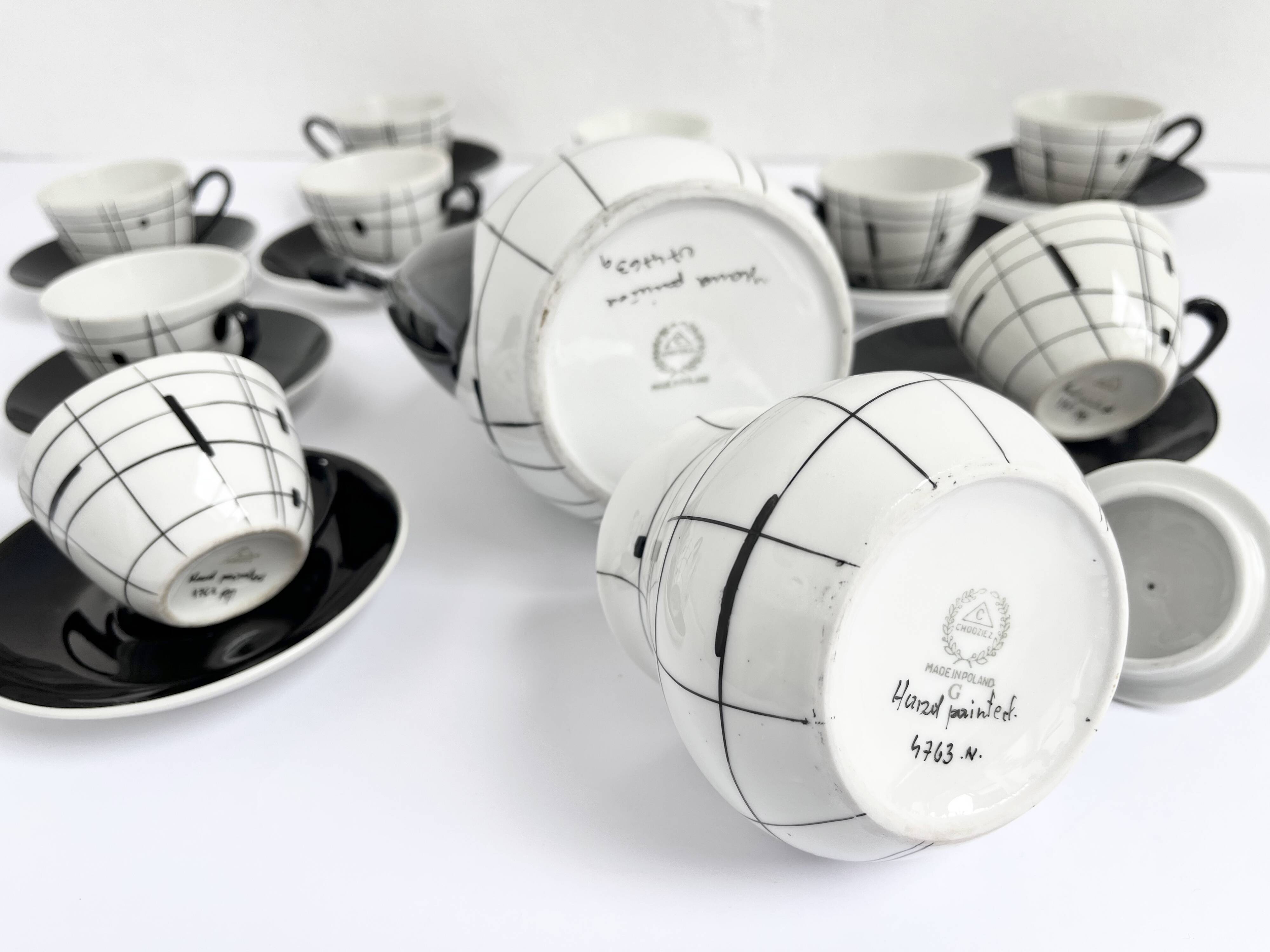 "Lidia" coffee service by Marian Pasich 1957 Chodziez Poland
