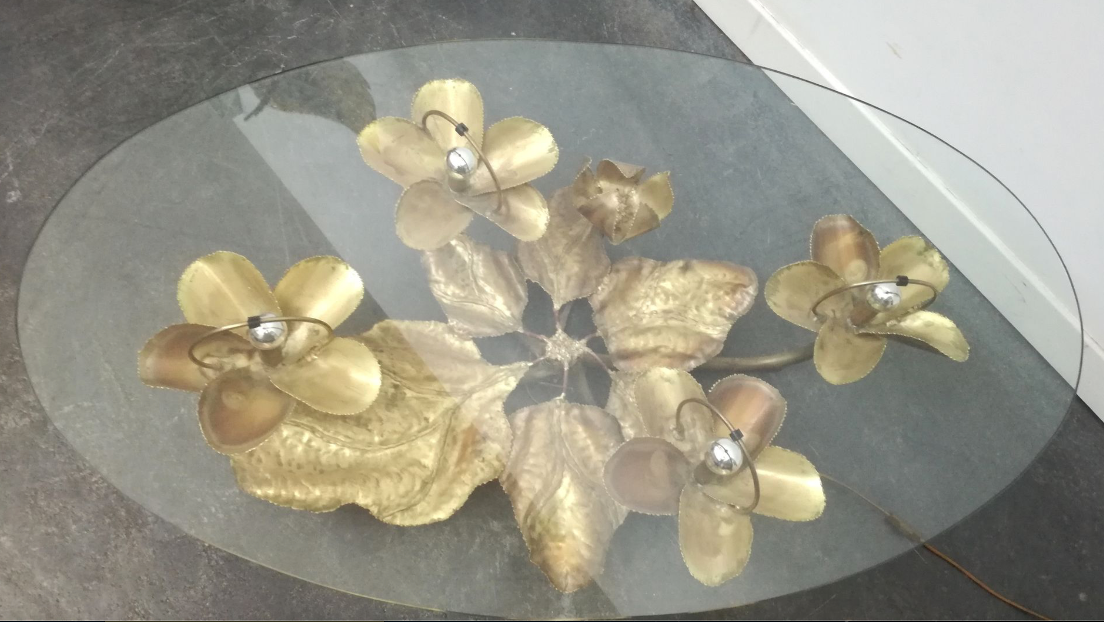 Brass coffee table by Henri Fernandez 1970s