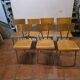7 vintage school chairs in chrome metal from the 1970s