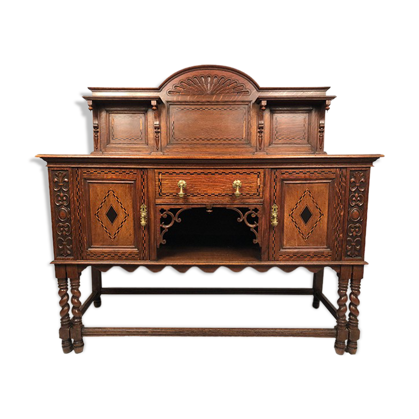 English Renaissance style oak cabinet