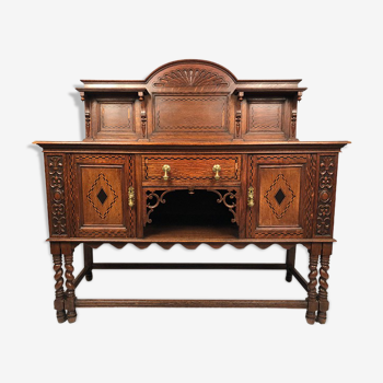 English Renaissance style oak cabinet