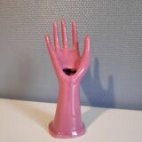 Hand pink ceramic soliflora
