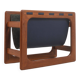 Danish magazine holder in teak and leather by Salin Møbler, 1970s