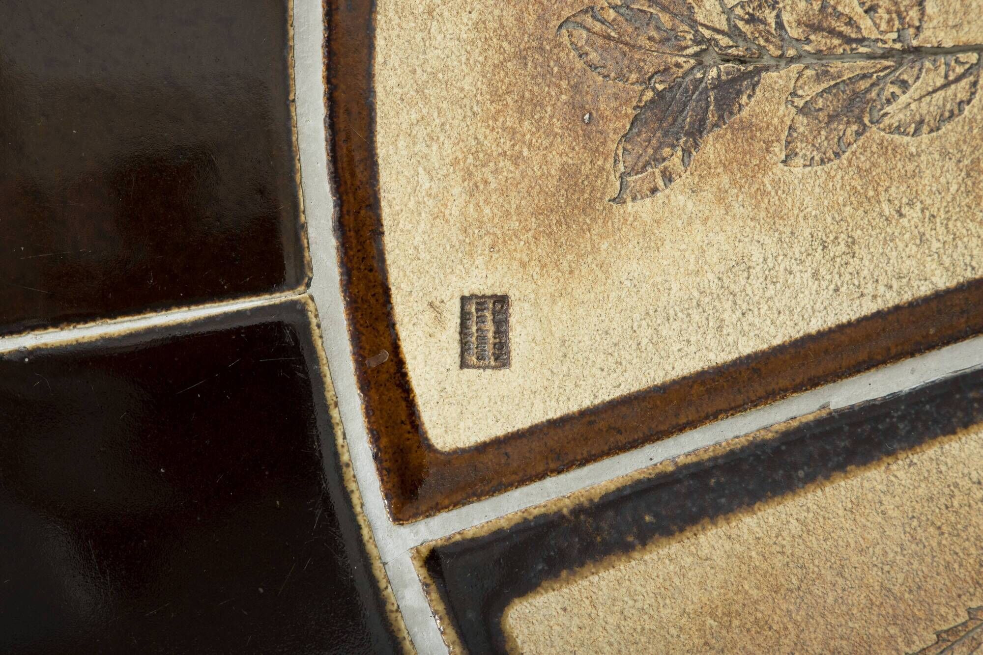 Glazed ceramic coffee table Herbarium model by Roger Capron in Vallauris, France 1970s