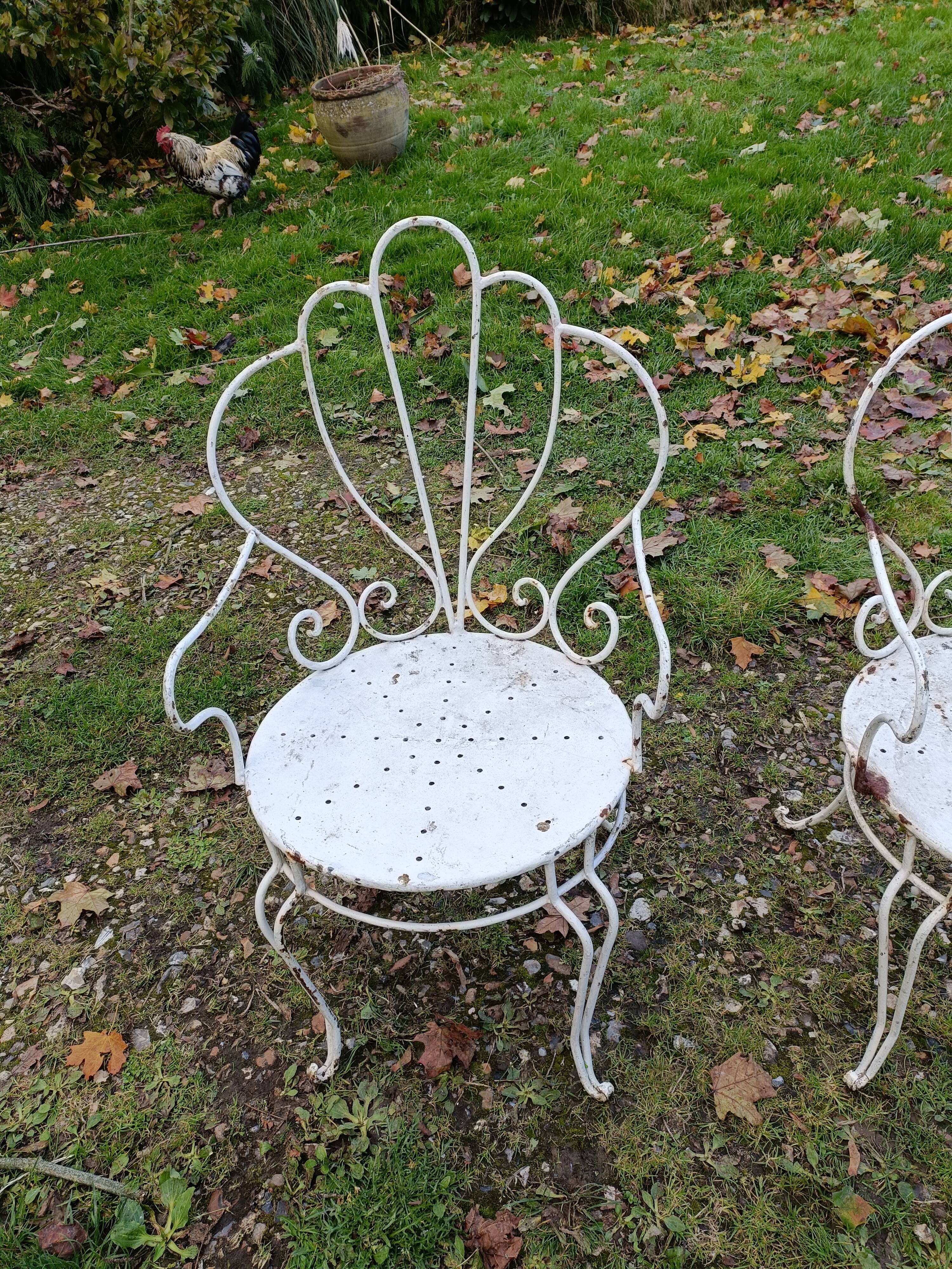 Paire de fauteuils de jardin anciens fer plein métal