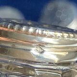 Individual salt shakers in 800 silver with two hallmarks and fluted crystal