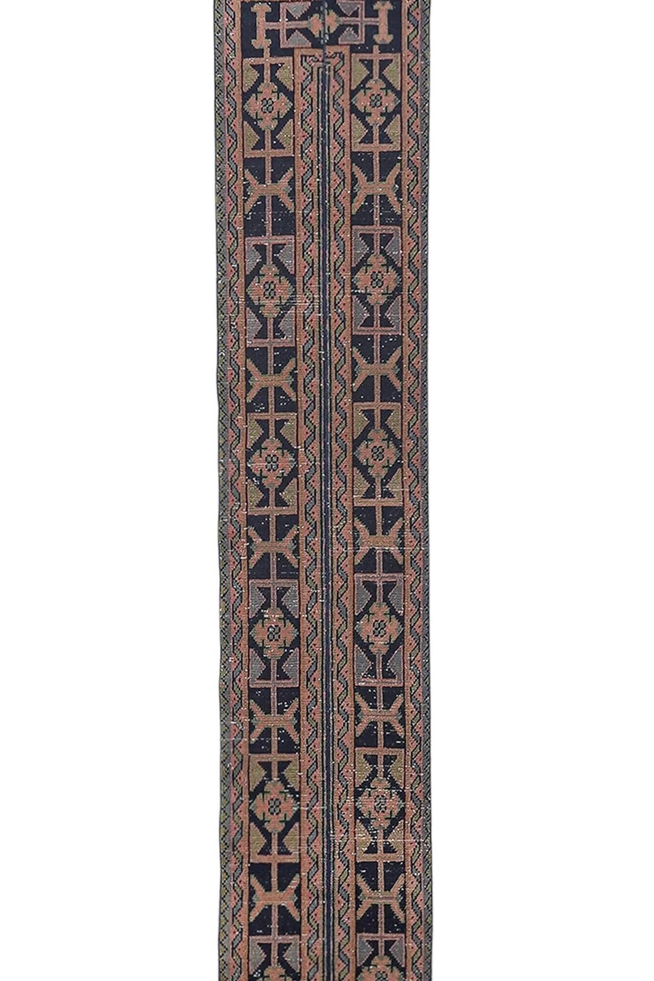 Vintage Turkish hallway rug 58x667 cm