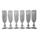 6 champagne flutes in Sèvres crystal, Choiseul model