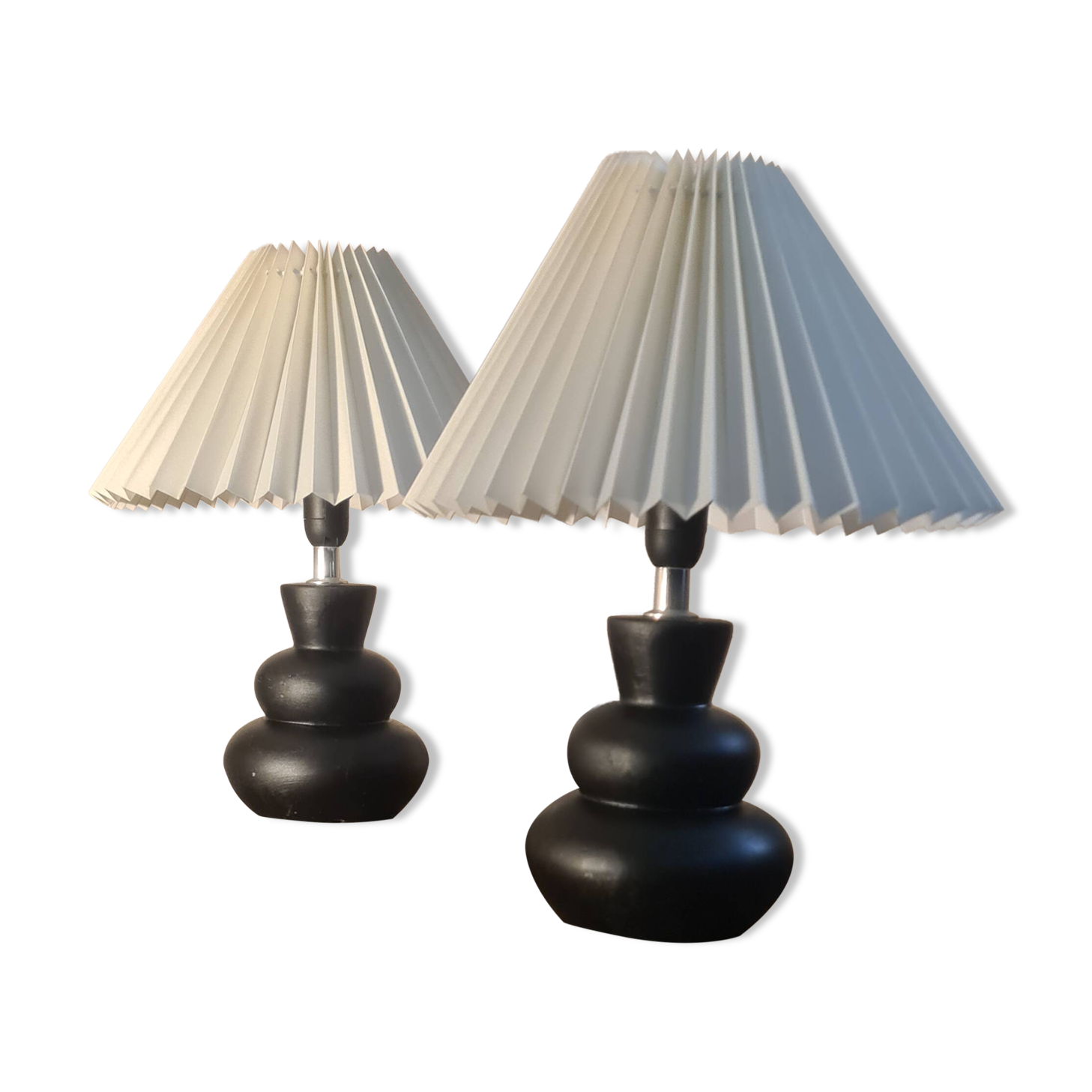 pair of ceramic bedside lamps Scandinavian design lampshade 33x25 electric chan