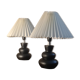 pair of ceramic bedside lamps Scandinavian design lampshade 33x25 electric chan