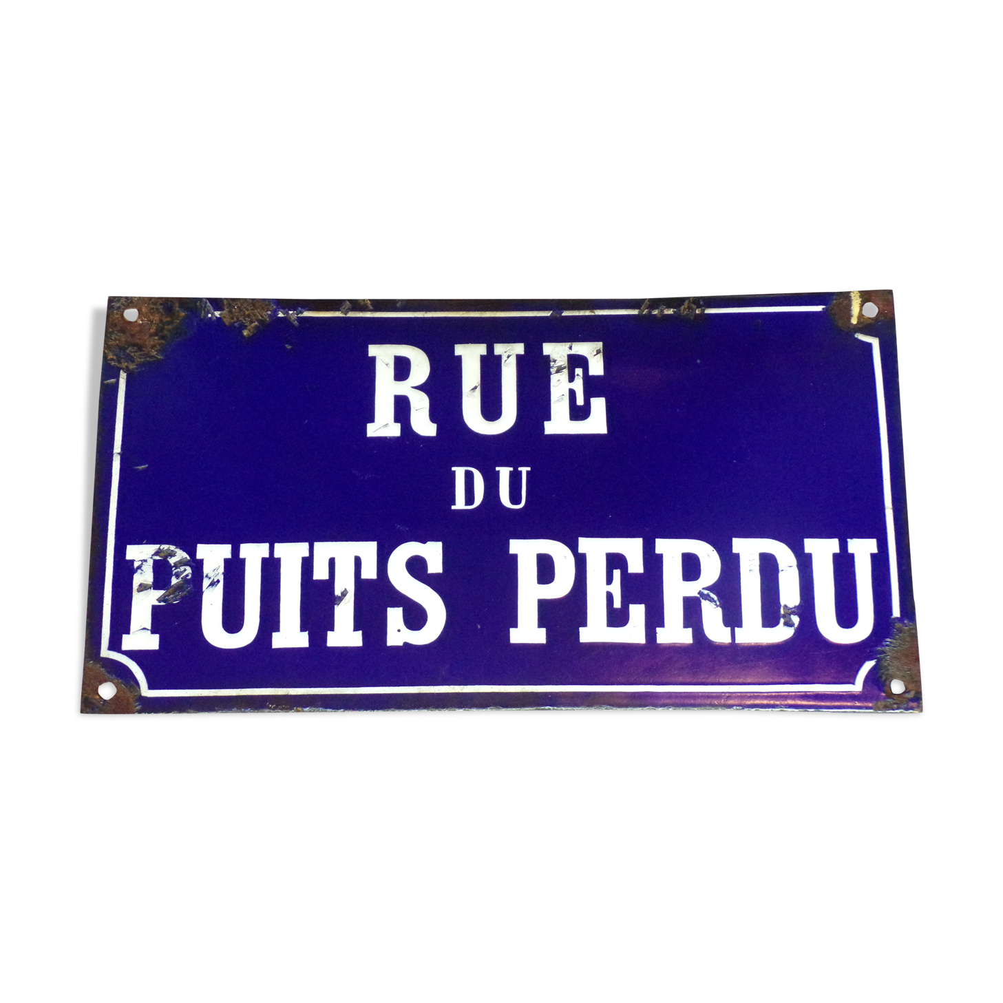 Plaque enamelled street of the lost well