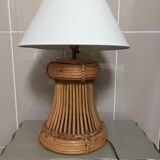 Lamp in wicker and rattan 60s
