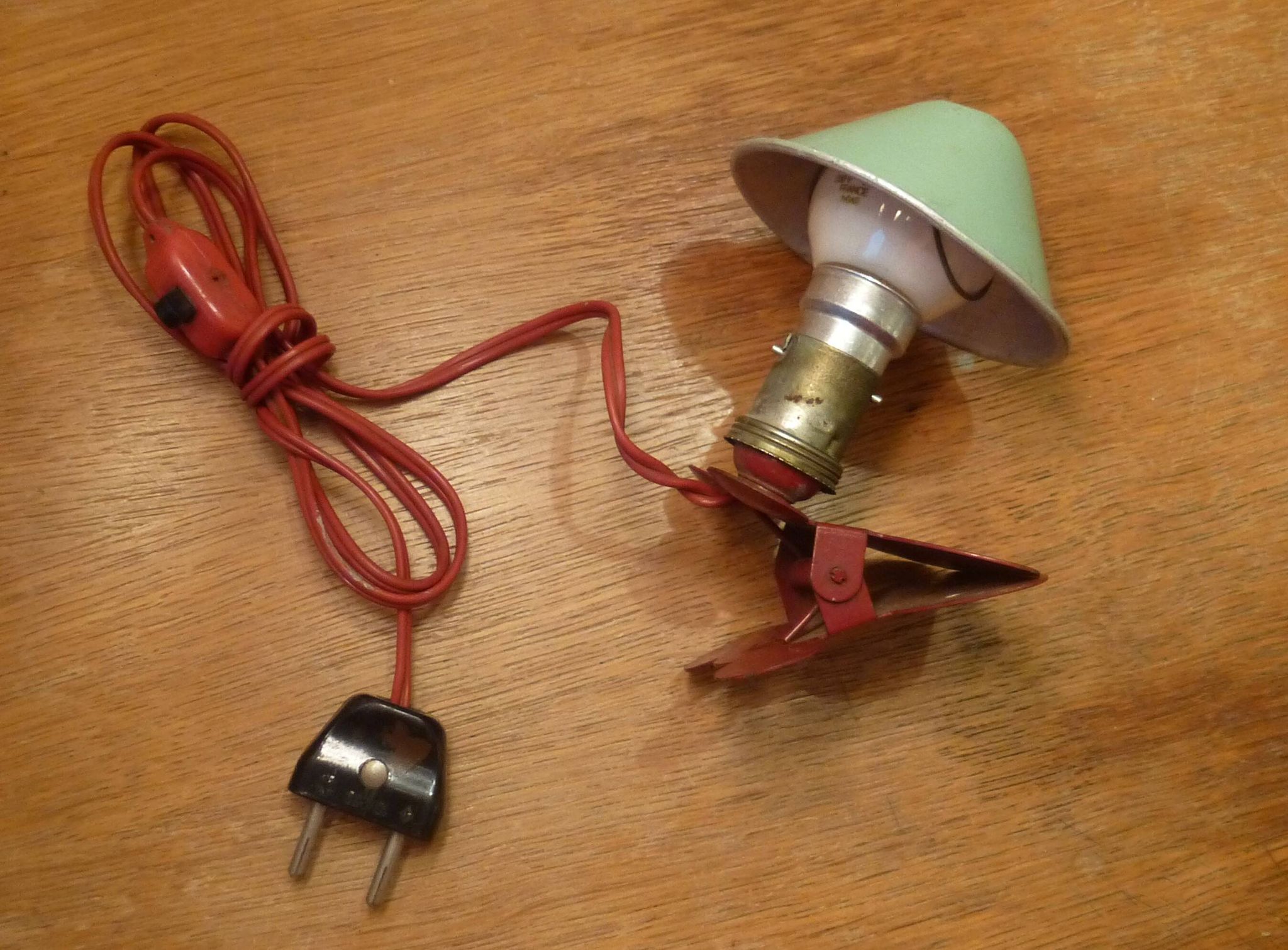 Metal "mushroom" spot clip lamp, 1950s