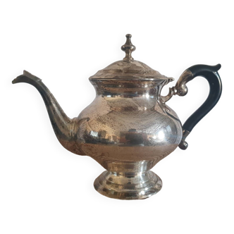 Silver metal teapot