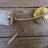 Vintage brass sconces and moulded glass wheat spikes