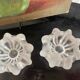 Set of 2 reversible molded glass candle holders