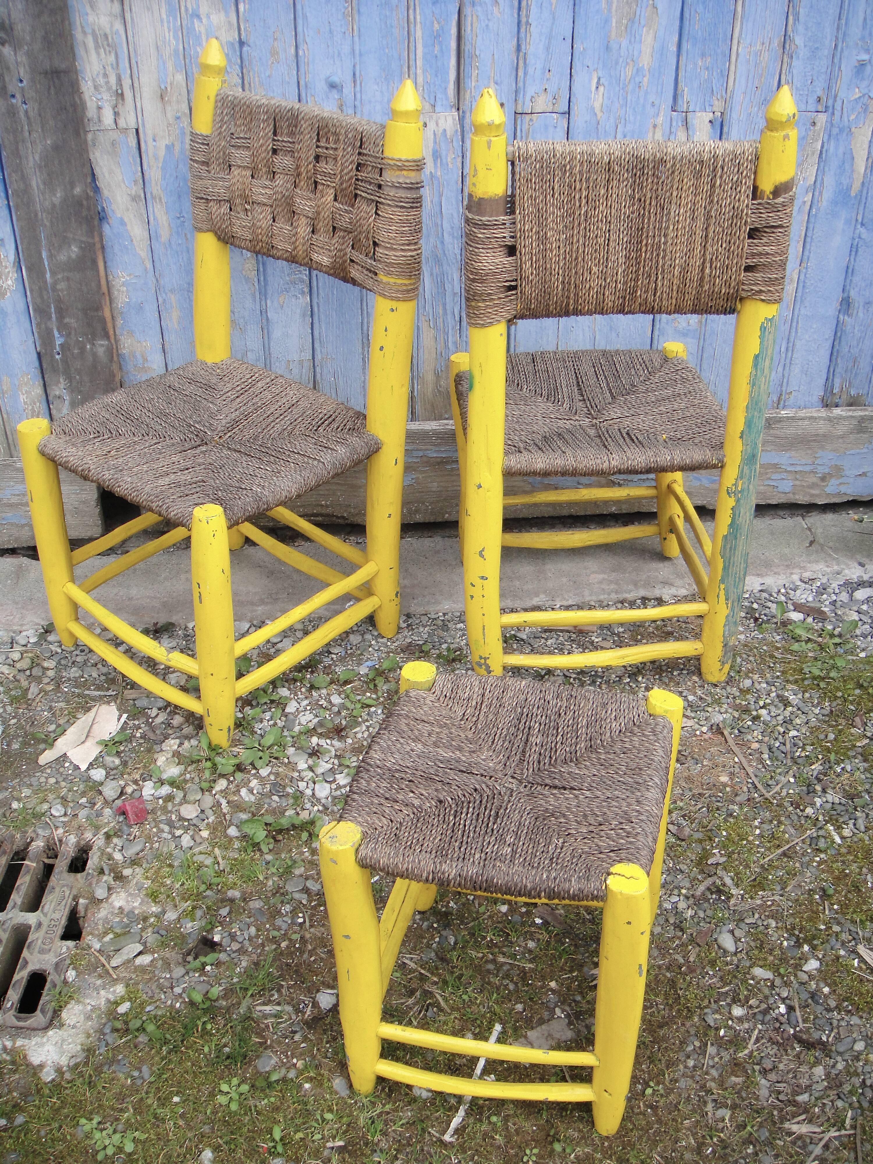 2 chairs + 1 vintage shepherd's stool