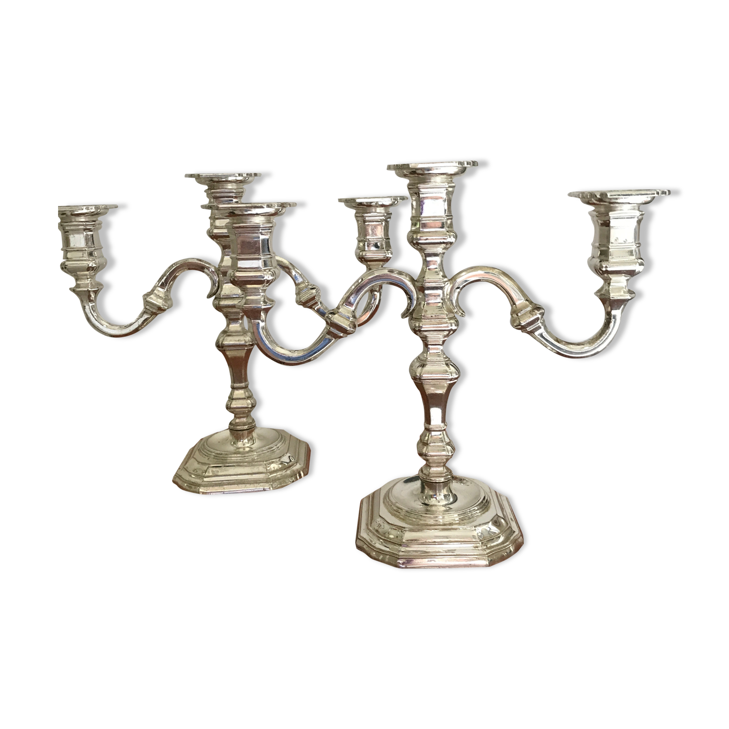 Pair of silver candlesticks.W.Germany.