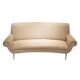 Gigi Radice Mid-Century Modern Ivory Chenille Cotton Curved Italian Sofa