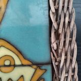 Sous plat céramique et rotin