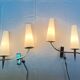 Paire d'appliques doubles en laiton et opaline, Maison Arlus, France, Mid-Century