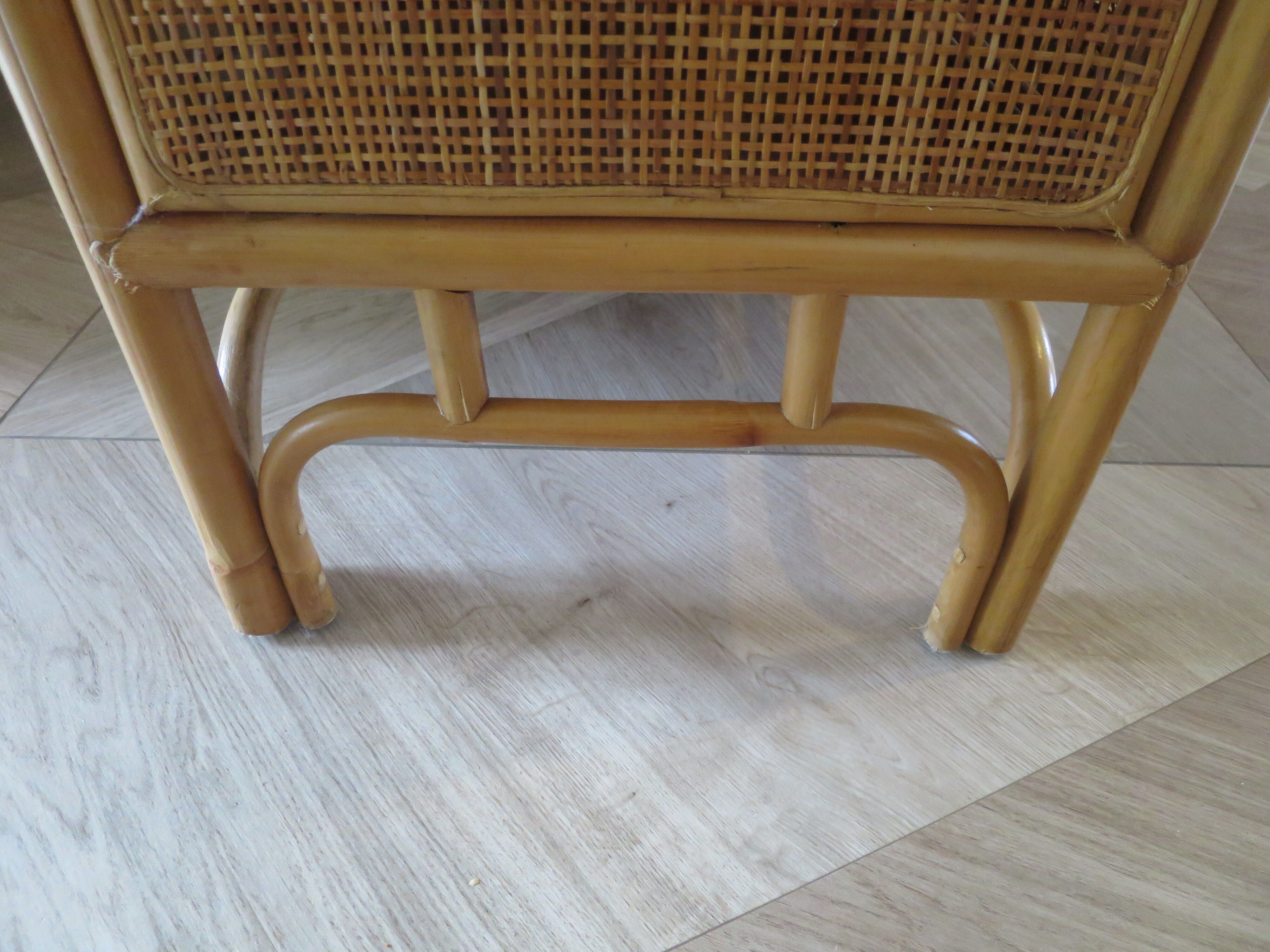 Buffet bas 2 portes -rotin tressé-bambou -cannage