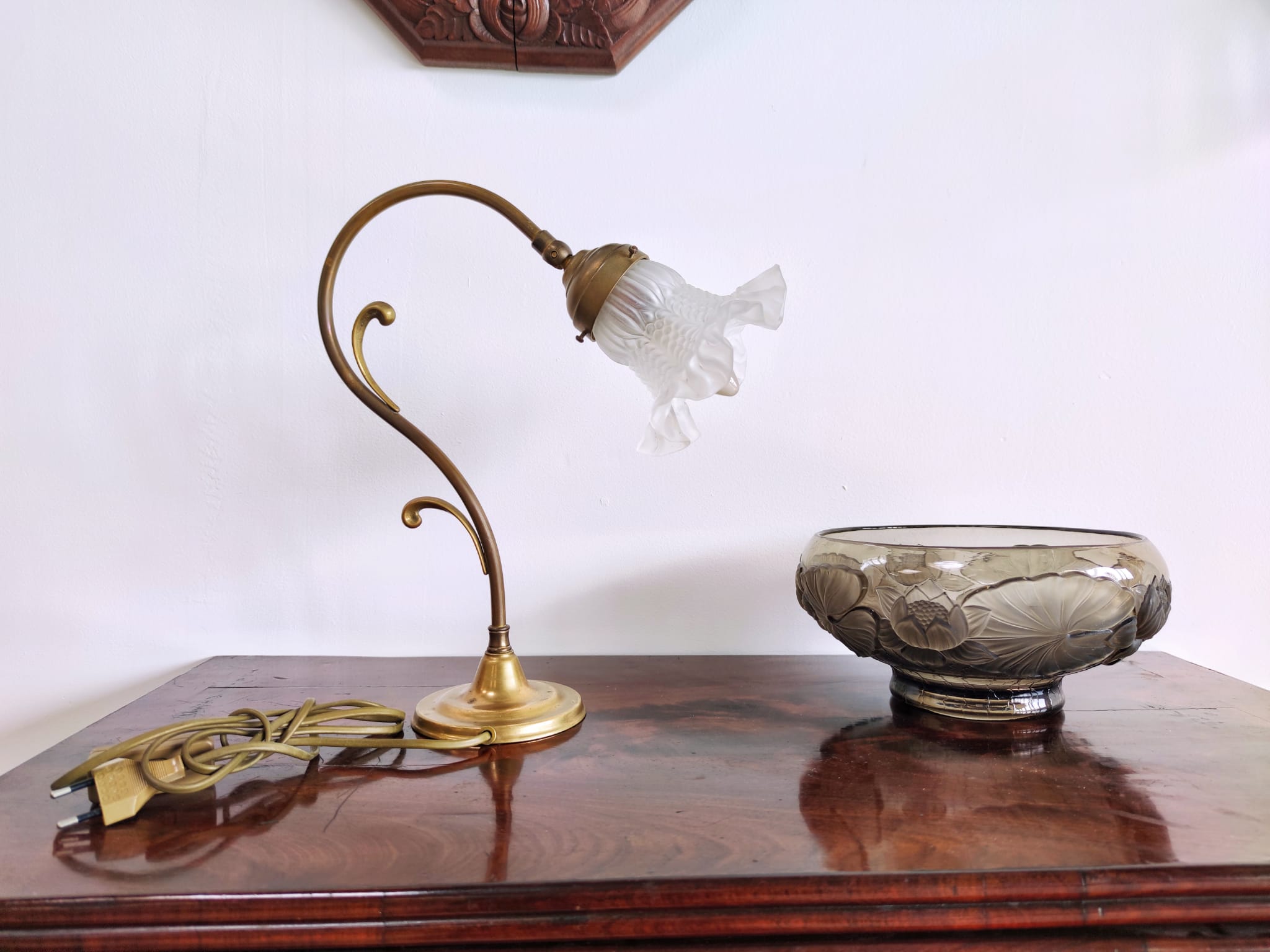 Table lamp in brass art deco tulip 1930