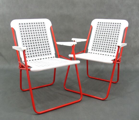 2 chaises pliantes italiennes de Grand Soleil, années 1980