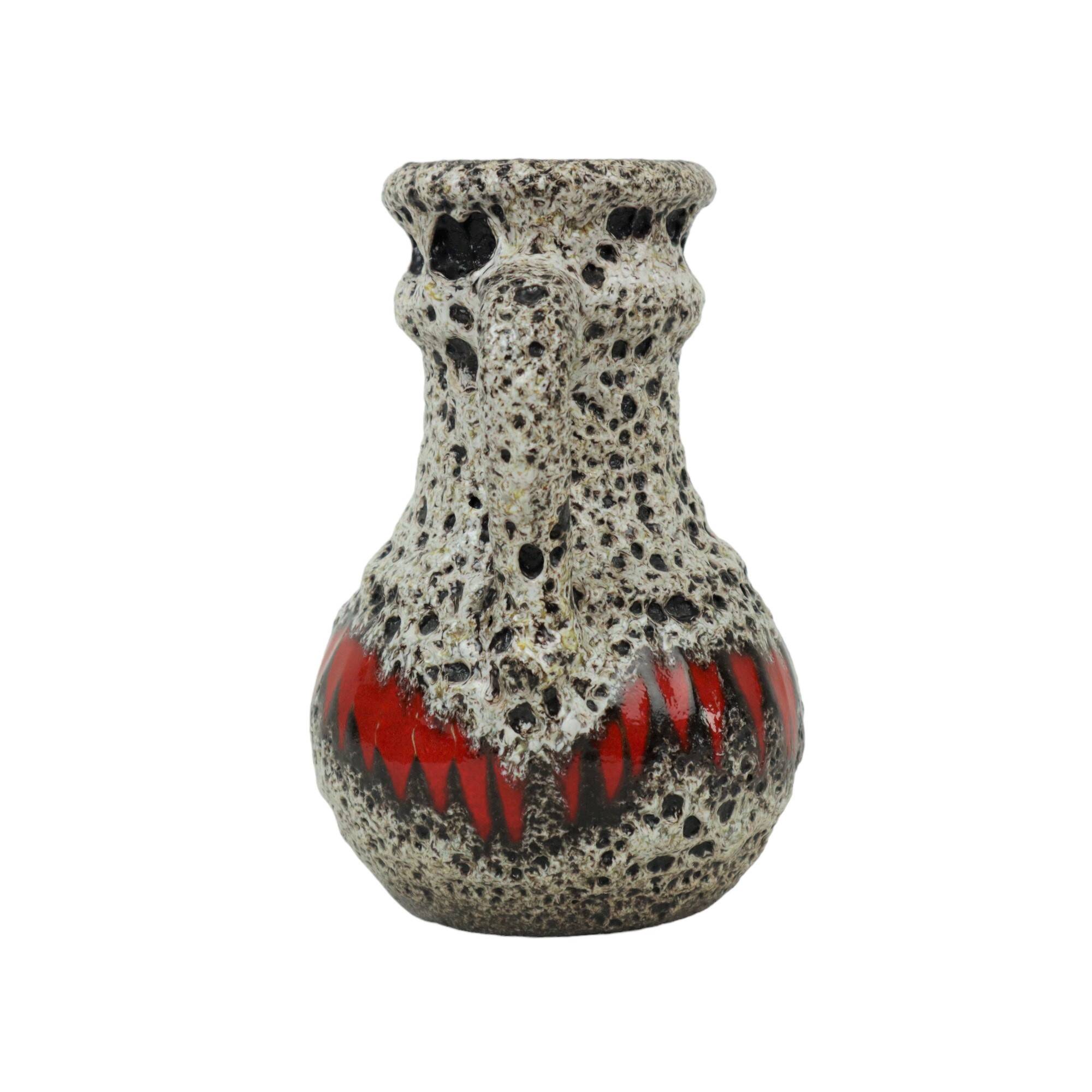 Fat Lava Design Vase West Germany Pottery Scheurich Lora 496-18