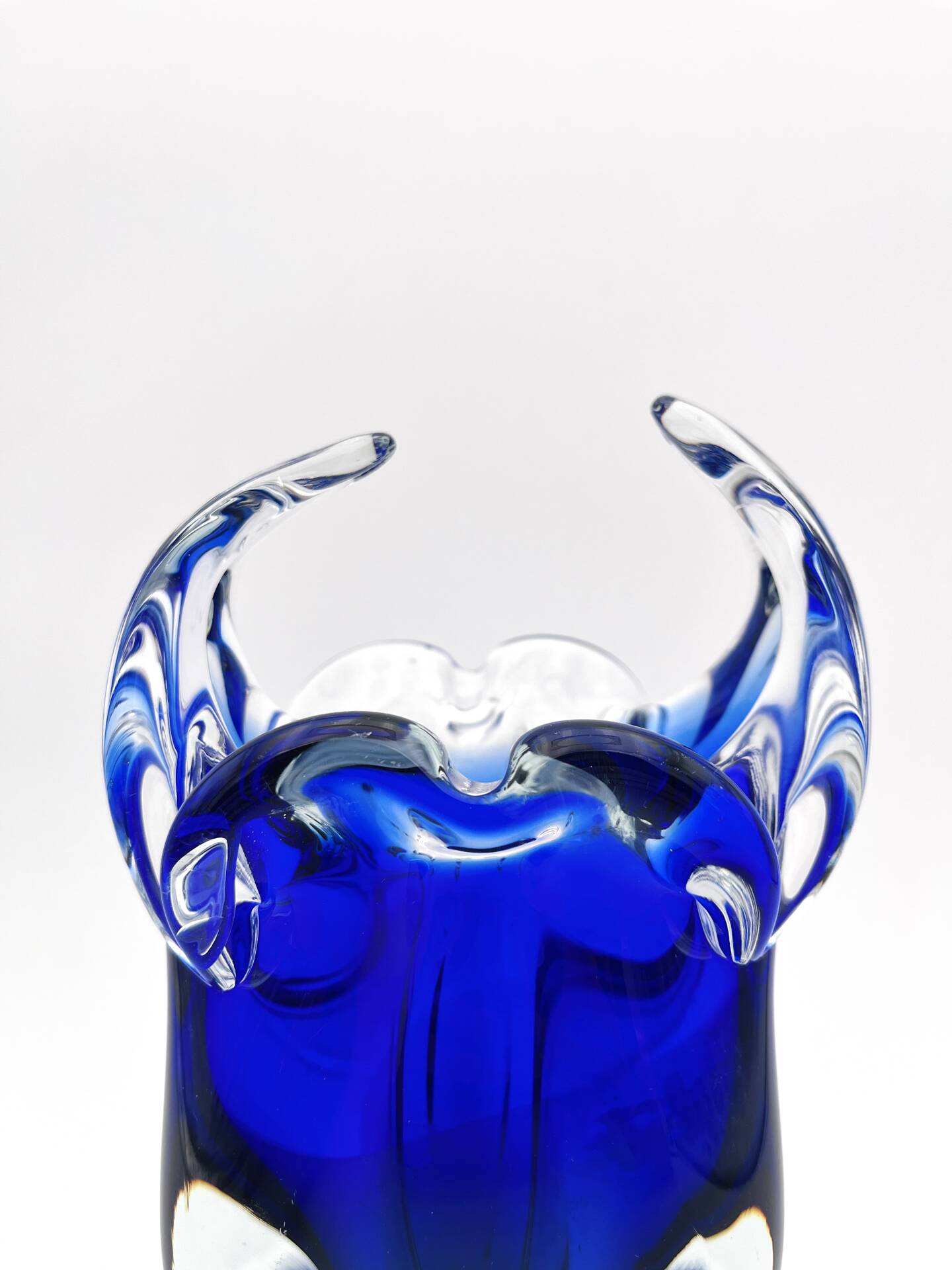 Vase Josef Hospodka Chribska Bohemia Cobalt Blue Glass 1960