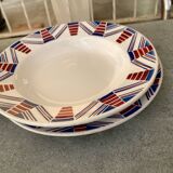 Set of 4 deep plates from Moulin des Loups, vintage.