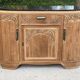 Renovated vintage Parisian art deco sideboard in solid oak and marble 1930
