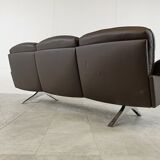 Canapé De sede DS31 en cuir marron, années 1970