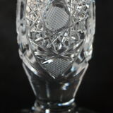 Bohemian crystal soliflore vase hand-cut