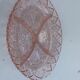 Aperitif servant in pink glass, embossed patterns, vintage