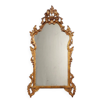 Miroir ancien en bois sculpté et doré, Italie, XXe siècle