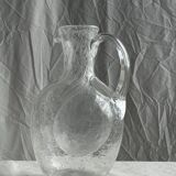 Large blown glass carafe with ice cube compartment Biot